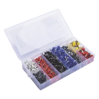 Terminales Tipo Ferrul / 1200 Piezas / Cobre/Latón Chapado en Estaño / Polipropileno / 0.5 a 10.0 mm2 / AWG 20 a 7