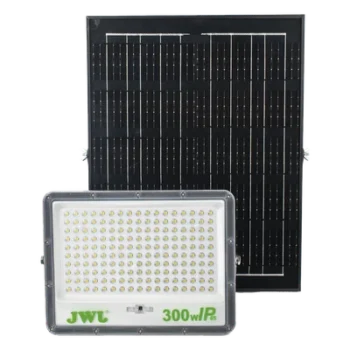 Reflector LED Solar / 300 W / Luz Blanca 6500 K / Ángulo 120° / IP65 / Control Remoto / Panel Solar Incluido