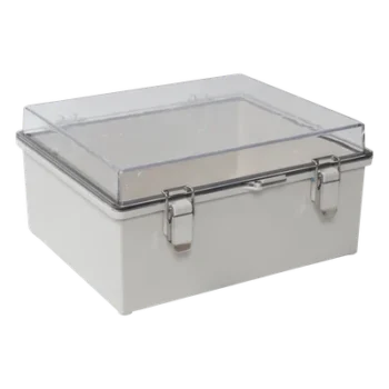 Gabinete de Protección IP66 / ABS con Puerta Transparente / 170 x 220 x 110 mm / Cierre de Broches Inoxidables / Compatible con Candado de Perno 5 mm