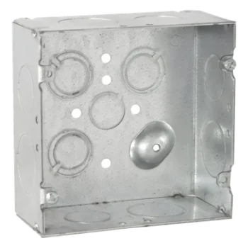 Caja Cuadrada Eléctrica / Acero Galvanizado / 42 in³ / 4.688 x 4.688 in / 9 Entradas Conduit / 2-1/8 in Profundidad