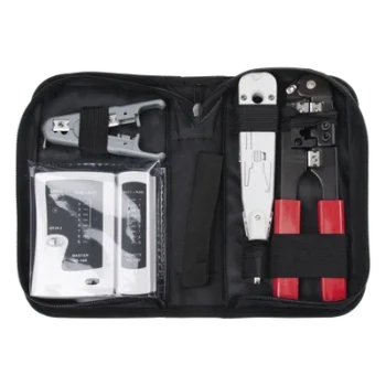 Kit de Herramientas para Instalación de Redes / Probador LED / Pinzas Ponchadoras / Herramienta 110 IDC / Pelacables Ajustable