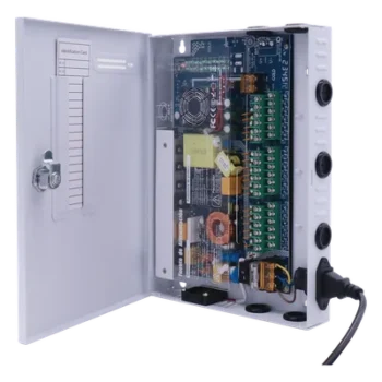 Fuente de Poder CCTV / 18 Canales / 20 A / 200 W / Voltaje Ajustable 11-15 VCC / Filtro de Ruido por Canal / Operación -20°C a 70°C