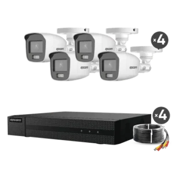 Kit de Videovigilancia TurboHD / DVR 4 Canales / 4 Cámaras Bala 2 MP / ColorVu 20 m (65.6 ft) / Audio por Coaxitron / 5 Tecnologías / HDMI+VGA Simultáneo