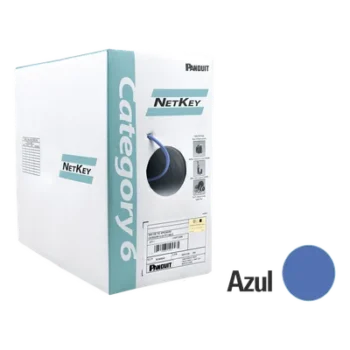 Bobina de Cable UTP / 305 m (1000 pies) / Categoría 6 / 24 AWG / Riser CMR / 4 Pares / Cobre / Azul