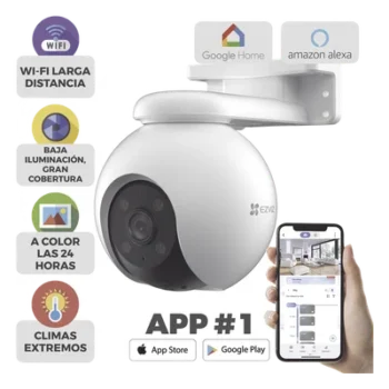 Cámara PT IP / 3K 5 Megapixel / Visión 360° / IR 30 m (98.4 ft) / Color Nocturno / Audio Bidireccional 100 dB / IP65 / Wi-Fi 2.4 GHz