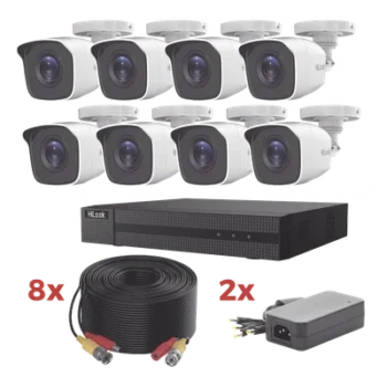 Kit de Videovigilancia TurboHD / DVR 8 Canales 1080p Lite / 8 Cámaras Bala 2 Megapixel / IR 20 m (65.6 ft) / Audio por Coaxitron / Cables Coaxiales 20 m (65.6 ft)