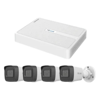 Kit de Videovigilancia IP / 2 Megapixel / NVR 8 Canales con 8 Puertos PoE+ / 4 Cámaras Bala para Exterior / IR 30 m (98.4 ft) / Compresión H.265+