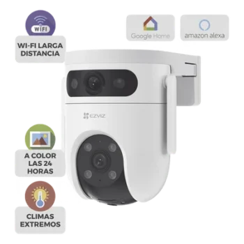 Cámara PT IP / Doble Lente 6 Megapixel / Visión Nocturna a Color 30 m (98.4 ft) / Cobertura 360° / Audio Bidireccional / IP65