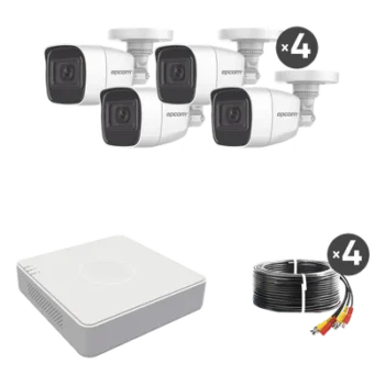 Kit de Videovigilancia TurboHD / DVR 4 Canales / 1080p Lite / 4 Cámaras Bala 2 MP / Audio por Coaxitron / IR 25 m (82 ft)
