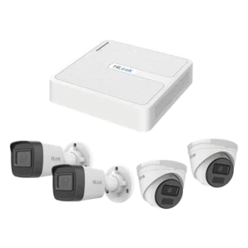 Kit de Videovigilancia IP / 2 Megapixel / NVR 8 Canales con 8 Puertos PoE+ / 4 Cámaras para Exterior / IR 20 m (65.6 ft) / Salidas VGA y HDMI