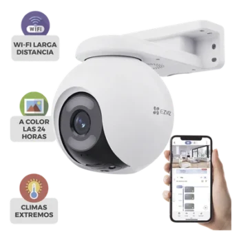 Cámara IP PT / 4 Megapixel / ColorFULL Visión Nocturna / Wi-Fi 2.4 GHz / Cobertura 360° / Detección AI Humano/Vehículo / IP65