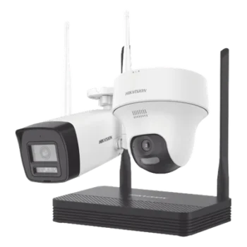 Kit de Videovigilancia IP Inalámbrico / NVS 4 Canales / 2 Cámaras Wi-Fi 2 Megapixel / Dual Light 30 m (98.4 ft) / Audio Bidireccional / Lente 2.8 mm / 97° HFOV