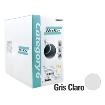 Bobina UTP Cat 6 / 305m (1000ft) / 24 AWG Cobre / CMR Riser / 250 MHz / 4 Pares / Gris Claro