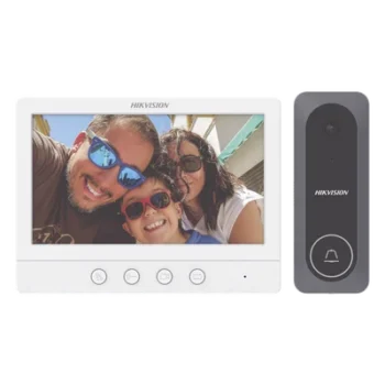 Kit de Videoportero / Pantalla LCD 7" / 720p / Gran Angular 130° / Frente de Calle IR 3 m (9.8 ft) / Conexión 4 Hilos / 3 Monitores / 2 Frentes de Calle