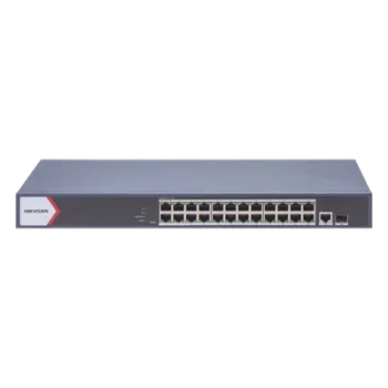 Switch PoE+ Monitoreable / 24 Puertos Gigabit / 1 Puerto Uplink SFP / 1 Puerto Uplink Gigabit / Alcance Extendido 300 m (984.3 ft) / 370 W PoE+