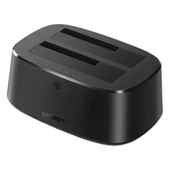 Estación de Acoplamiento Doble Bahía / USB 3.0 / SATA III / Clonación Offline / 12 TB / UASP / 12V 3A