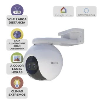 Cámara PT IP / 2 Megapixel / Lente Dual 2.8 mm y 12 mm / Visión Nocturna Color 30 m (98.4 ft) / Wi-Fi 2.4 GHz / IP65 / Cobertura 360°