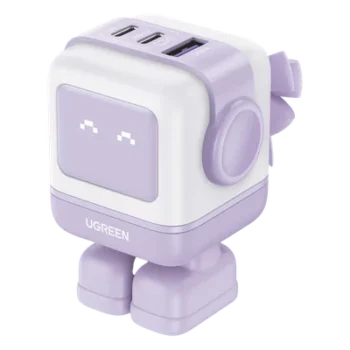 Cargador de Escritorio / 65W / 3 Puertos / 2 USB-C + 1 USB-A / PD 3.0 / QC 4.0 / GaN II / 2.56 x 2.56 x 1.18 in