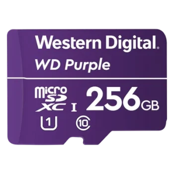Memoria microSD de 256 GB PURPLE, Especializada Para Videovigilancia, 10 VECES MAYOR DURACIÓN, 3 AÑOS DE GARANTIA