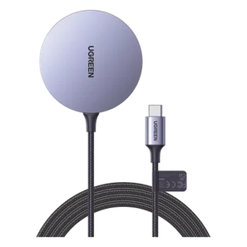 Cargador Inalámbrico Magnético / 15W / Tecnología MagSafe / Certificación MFM / Qi / Cable Trenzado 1.5 m (4.9 ft)