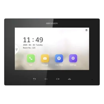 Monitor IP para Videoportero / Pantalla 7" / Resolución 1024 x 600 / 16 Canales de Video / PoE Estándar / 8 Entradas de Alarma