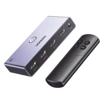 Switch HDMI 2.1 / 3 Entradas 1 Salida / 8K@60Hz 4K@144Hz / HDR Dolby Vision / Carcasa Aluminio / 11.5 ft
