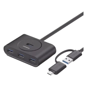 HUB USB 3.0 / 4 Puertos USB-A / 5Gbps / Cable 25cm (0.82ft) / USB-C y USB-A / Micro USB Power