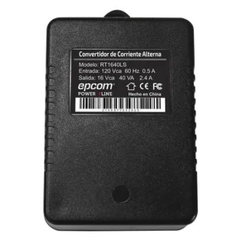 Transformador / 16 VCA / 40 VA / 120 VCA Entrada / -10°C a 45°C / 102.5 x 68 x 58 mm