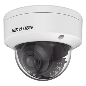 Domo IP / 4 MP / Lente Varifocal 3.6-9 mm / IR 40 m (131 ft) + Luz Blanca 40 m (131 ft) / WDR 130 dB / IP67 / IK10 / AcuSense / MicroSD 512 GB / PoE