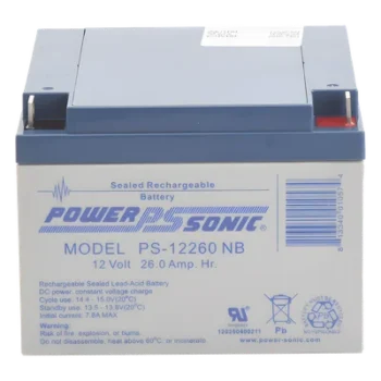 Batería de Respaldo AGM/VRLA / 12V 26Ah / Terminales NB / Vida Útil 5 Años / Certificación UL