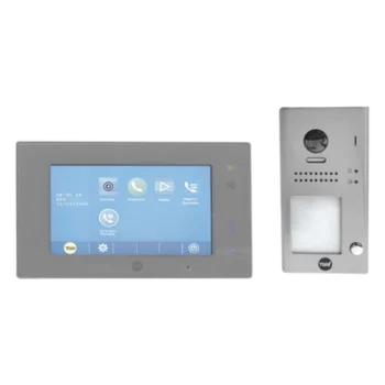 Kit de VideoPortero Manos Libres / Pantalla Táctil 7' / 110° LED / IP54 / 16 Monitores / 2 Hilos