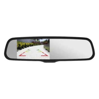 Espejo Retrovisor con Pantalla LCD / Atenuación Automática / Entradas de Video Duales / Líneas de Estacionamiento