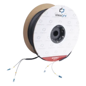 Carrete de Fibra Óptica Monomodo / LC-LC Dúplex / Kevlar / 200 m (656.17 pies) / HDPE Subterráneo