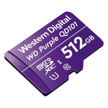 Memoria microSD de 512 GB PURPLE, Especializada Para Videovigilancia, 10 VECES MAYOR DURACIÓN, 3 AÑOS DE GARANTIA