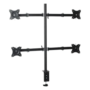 Soporte de Escritorio Articulado / 4 Monitores 13 a 27" / Carga 15 kg (33 lbs) por Pantalla / VESA 75x75 y 100x100 / Acero / Giro ±30°
