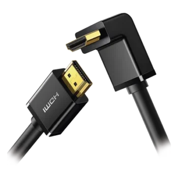 Cable HDMI 2.0 / Conector 90° / 4K@60Hz / 18 Gbps / 3 m (9.84 ft) / HDR / 32 Canales Audio / Triple Blindaje