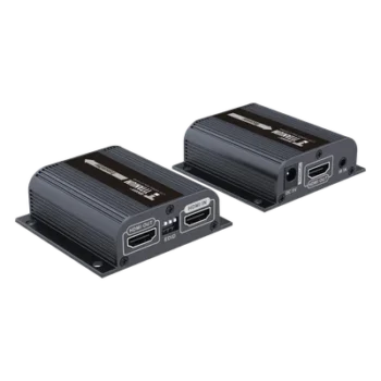 Kit Extensor HDMI para distancias de 50 metros / Soporta resoluciones 720 y 1080P @ 60 Hz / Cat 6, 6a y 7 / Salida Loop en el Tx para visualización local / Configuración EDID / Soporta control remoto del equipo fuente / Alimente solo el Tx