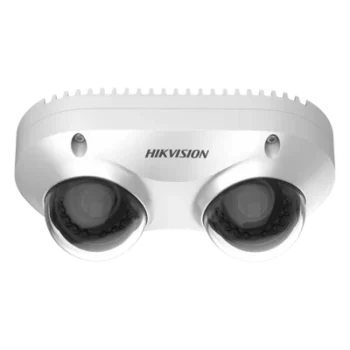Cámara IP Dual-Lente / 5 Megapixel / 2.8 mm Fijo / WDR 120 dB / IR 10 m (32.8 ft) / IP67 / IK10 / PoE / Audio y Alarma