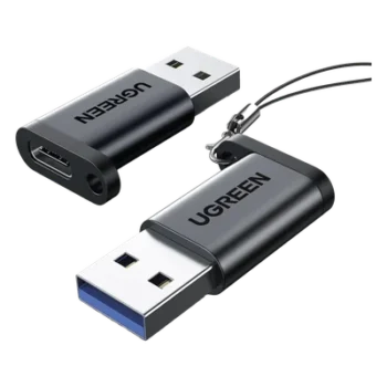 Adaptador USB 3.1 Tipo C a USB-A 3.0 |Carga y Sincronización de Datos | Admite Corriente de 3A | Transferencia de hasta 5 Gbps | Amplia Compatibilidad | Chip VL160 | Caja de Aluminio | Color Negro.