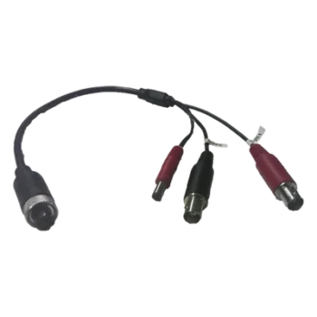 Cable Adaptador para Cámaras / Conector Aviación a BNC / Video y Audio BNC / Alimentación Integrada / 30 cm (11.8 in)