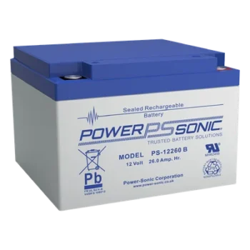 Batería de Respaldo AGM/VRLA / 12V / 26 Ah / Terminales M5 / Vida Útil 5 Años / Caja ABS Ignífuga UL94:V0
