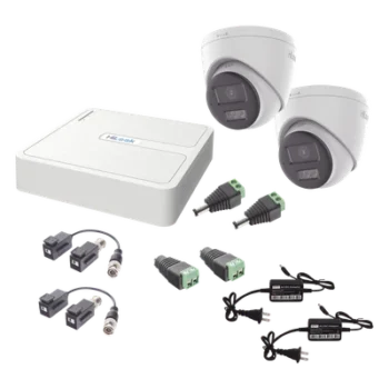 Kit de Videovigilancia TurboHD / 1080p Lite / DVR 4 Canales + 1 IP / 2 Cámaras Turret 2 MP / Audio Bidireccional / Dual Light 40 m (131.2 ft) / Visión Color