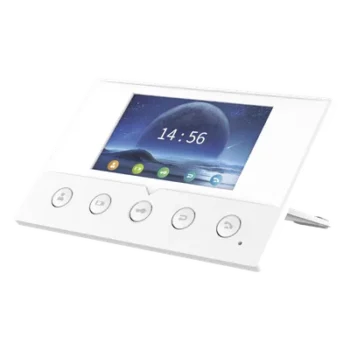 Monitor IP/SIP / Pantalla Capacitiva 4.3" / Wi-Fi 2.4 GHz / Audio HD Bidireccional / PoE / 8 Entradas de Alarma / RS485 / H.264 1080p