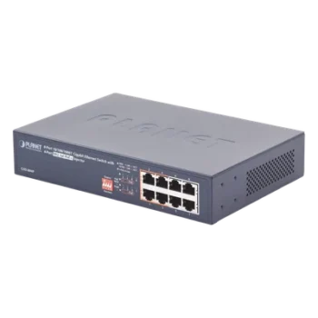 Switch PoE no Administrable, 8 Puertos 10/100/1000 Mbps con 4 Puertos PoE 802.3af/at, Modo Extender Hasta 250 mts