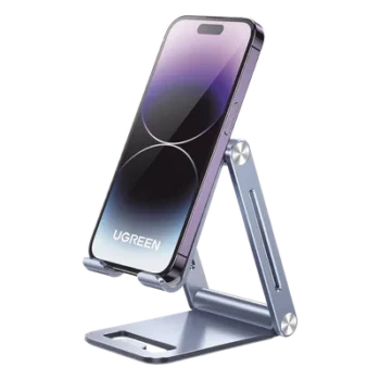 Soporte de Escritorio para Teléfono Móvil / Aluminio / Ajustable / Plegable / Carga hasta 600 g / Compatibilidad 4.7'' a 7.9''