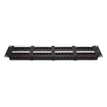 Panel de Parcheo de Impacto / 48 Puertos / Cat6 / 2U / 19 Pulgadas (48.26 cm) / T568A/T568B