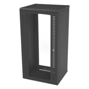 Gabinete para Montaje en Pared, Puerta de Cristal Templado, Cuerpo Fijo con Rack 19" de 24 Unidades