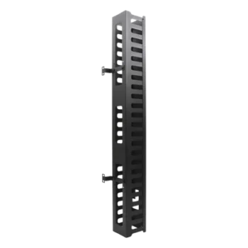 Organizador de Cable Vertical / 24 UR / Acero Sólido / Capacidad 260 Cables Cat5 / Tapa Protectora / Compatible Serie EIRL