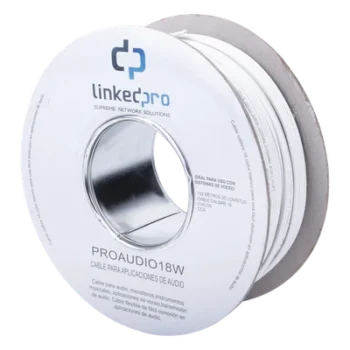 Bobina de Cable / Calibre 18 / 2 Conductores CCA / 152 m (498.7 ft) / FRNC / Blanco
