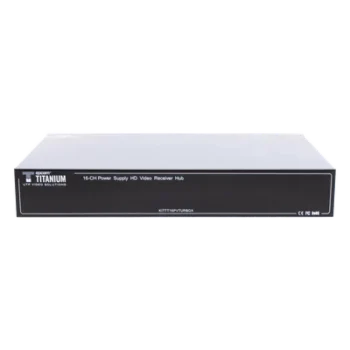 (SOLO RECEPTOR) TRANSCEPTOR ACTIVO DE 16 CANALES / VIDEO+PODER en un solo Cable UTP / 150 metros en 4K, 200 metros en 5 MP/ Envía 36 Vcc y Recibe 12 Vcc / TODO INCLUIDO PARA RACK / HD-TVI/CVI/AHD/CVBS / SIN RUIDO / INSTALACIÓN LIMPIA.